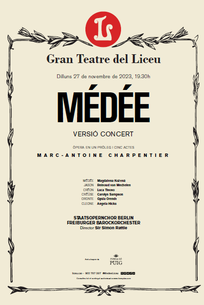 L’opéra Médée débarque pour la première fois au Liceu avec le soutien de la Fundación Puig.
